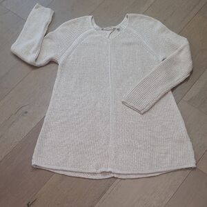 EUC Soft Surroundings Sweater Women's sz PM Cream/Gold Sparkle Tunic Knit